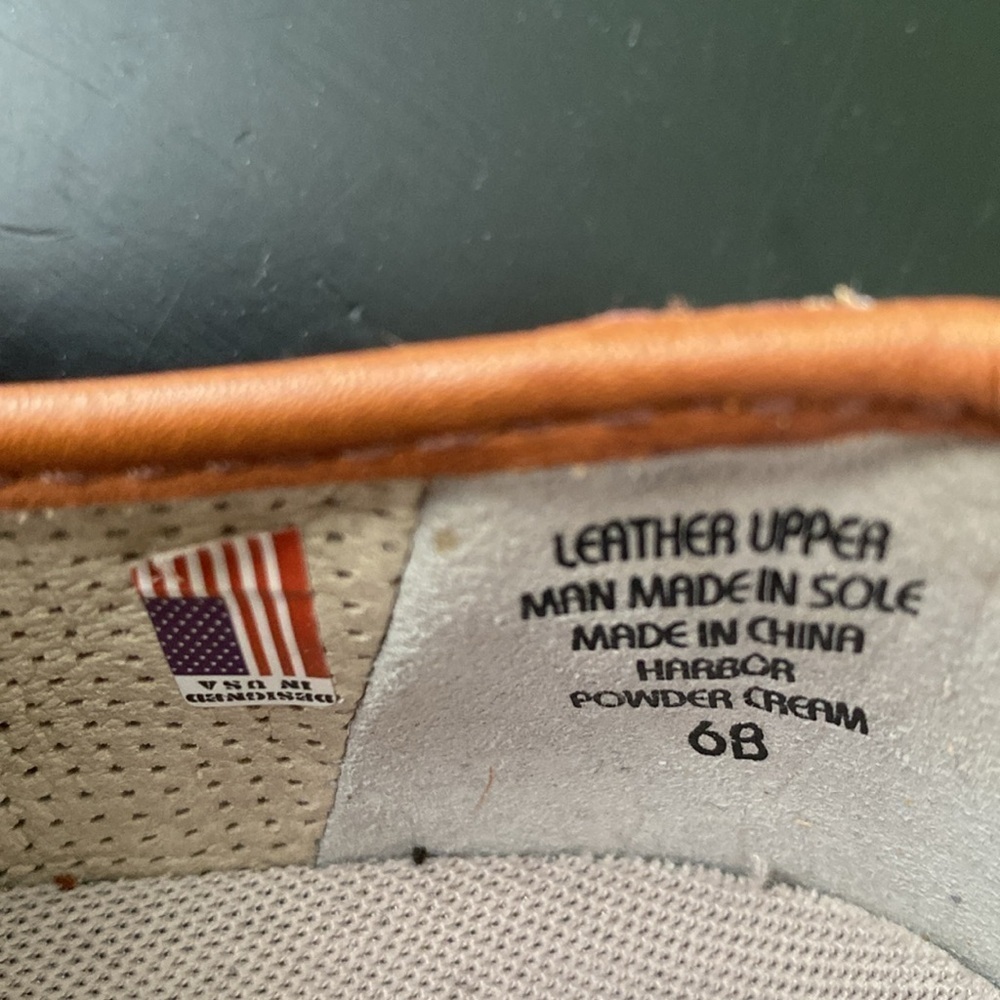 Earth Harbor Leather Suede Lace Up Sneakers Shoes Powder Cream & Tan Size 6 - Picture 9 of 12